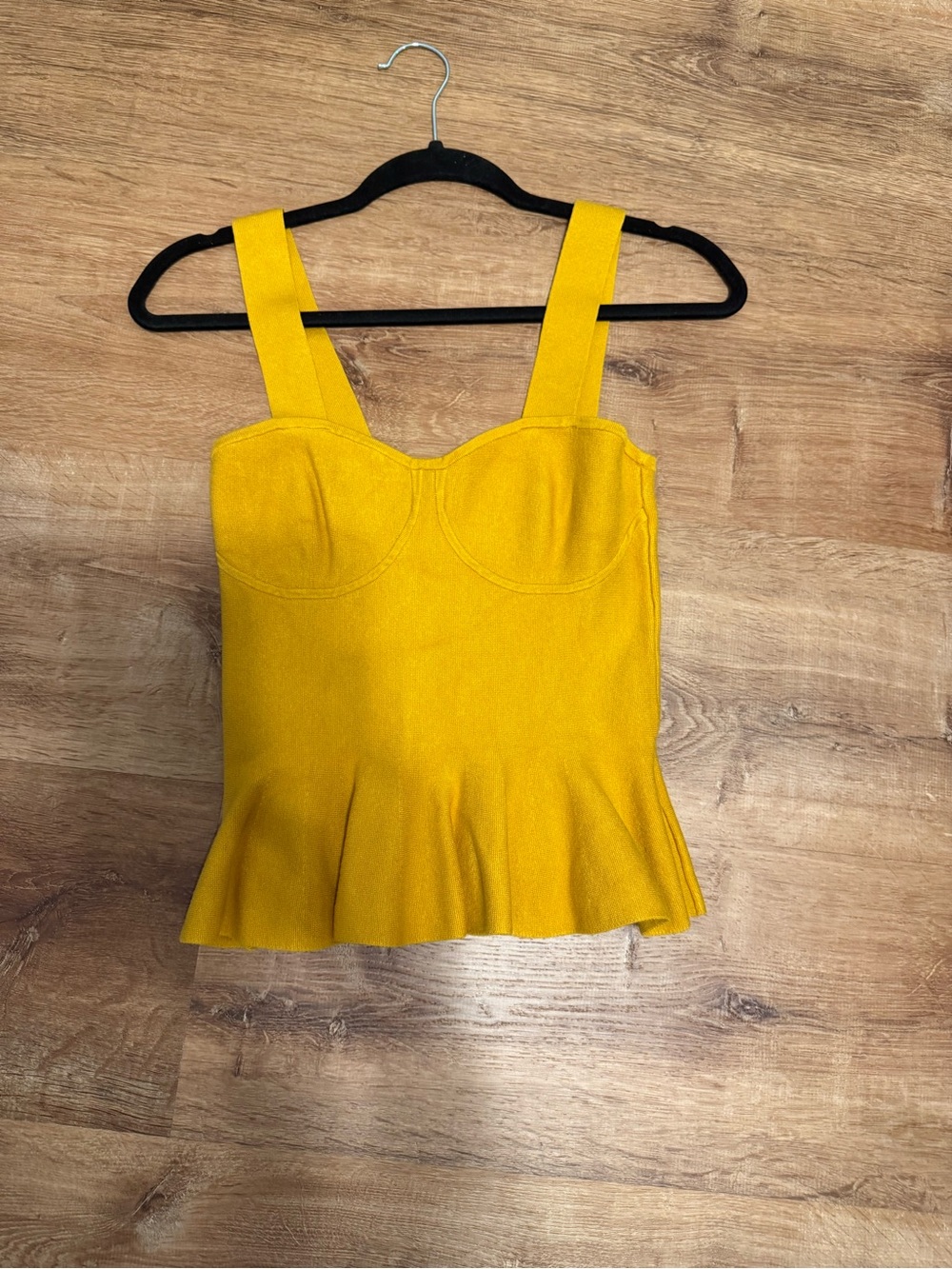 Express Mustard Peplum Bustier Camisole